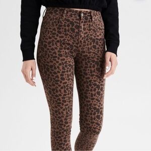 American Eagle Outfitters Brown Leopard Print Pants